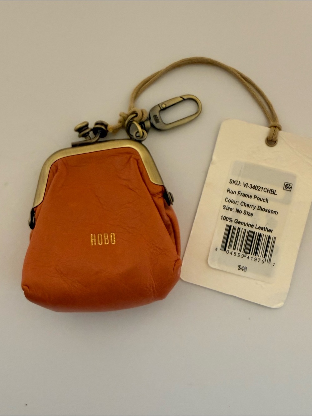 NWT HOBO Run Frame Pouch Cherry Blossom Leather Coin Purse - Picture 3 of 7